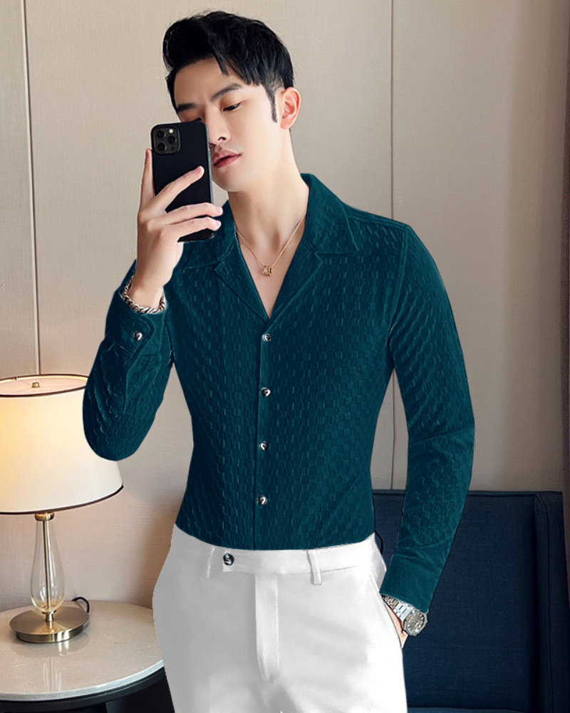 Dark blue party wear top shirts