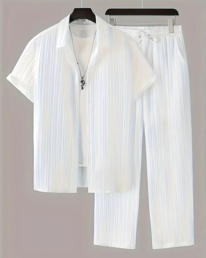 Men s Luxe White Pleated Top Bottom Set Cotton Bay men-s-luxe-white-pleated-top-bottom-set-cotton-bay