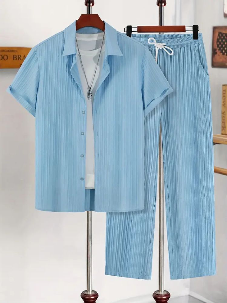 Lagoon Breeze Men’s Corded Set – Chill Comfort for Air and Shore