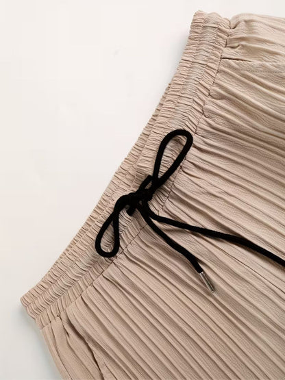 Soft-Touch Pleated Co-Ord Set for Men