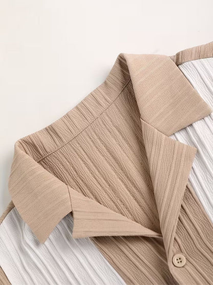 Soft-Touch Pleated Co-Ord Set for Men