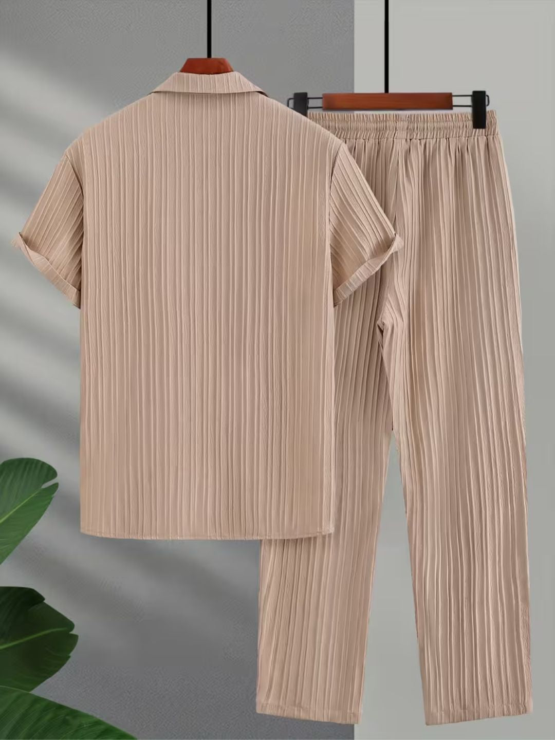 Soft-Touch Pleated Co-Ord Set for Men
