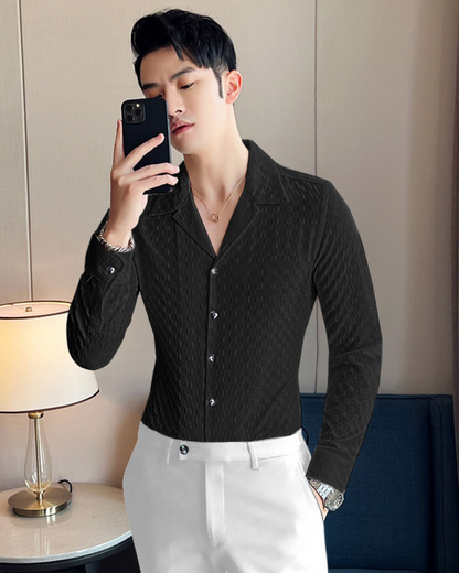 Black Checked Party Wear Shirt