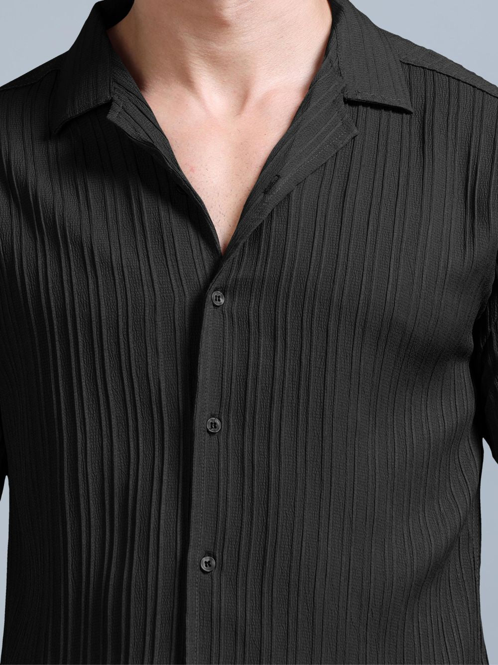 Blackout Co-ord Set shirt collar detail
