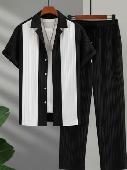 Men’s Black & White Casual Co-Ord Set