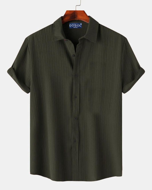 Men's Olive Pinstripe Shirt