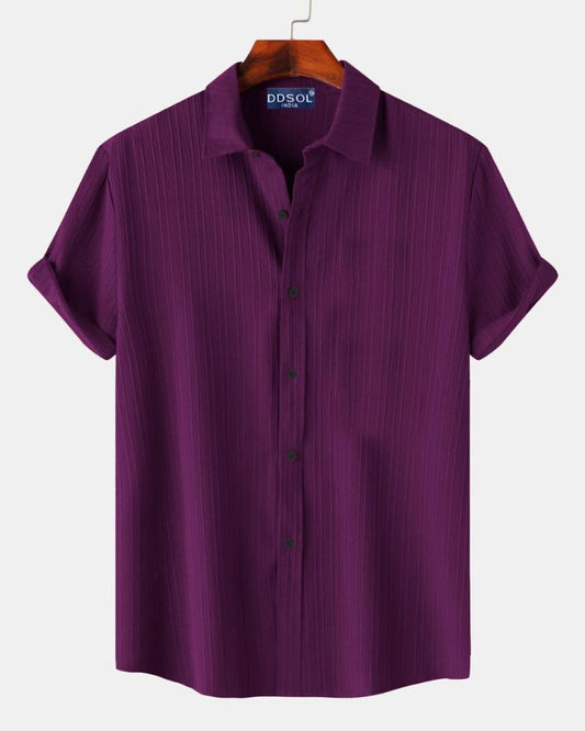 Men's Plum Pinstripe Shirt
