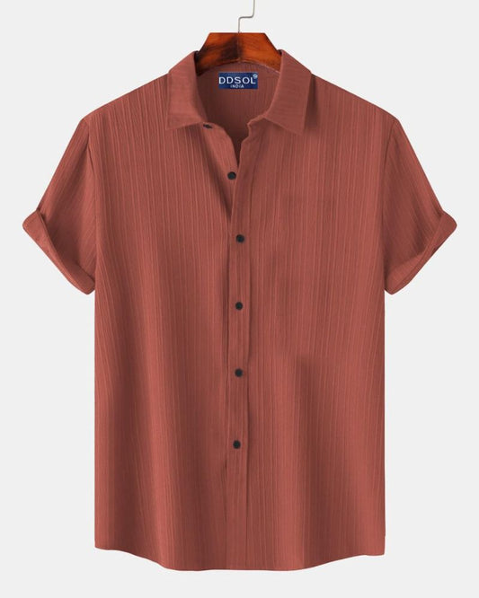 Men's Rust Pinstripe Shirt