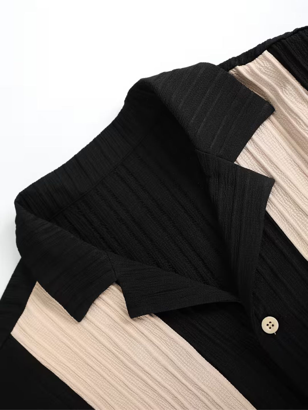 Men’s Black & Beige Textured Co-Ord Set