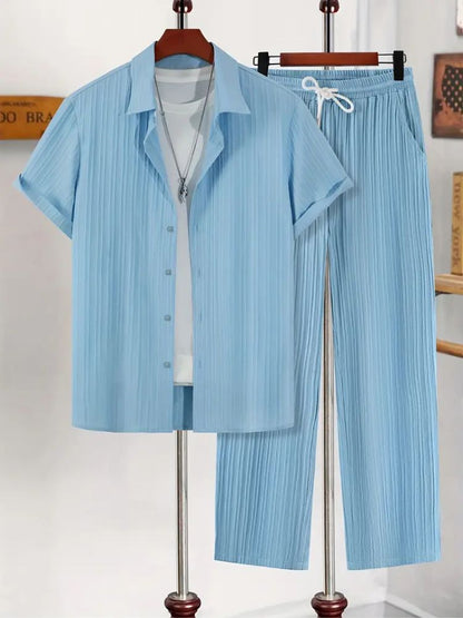 Lagoon Breeze Men’s Corded Set – Chill Comfort for Air and Shore