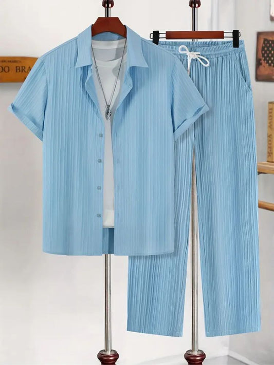 Lagoon Breeze Men’s Corded Set – Chill Comfort for Air and Shore